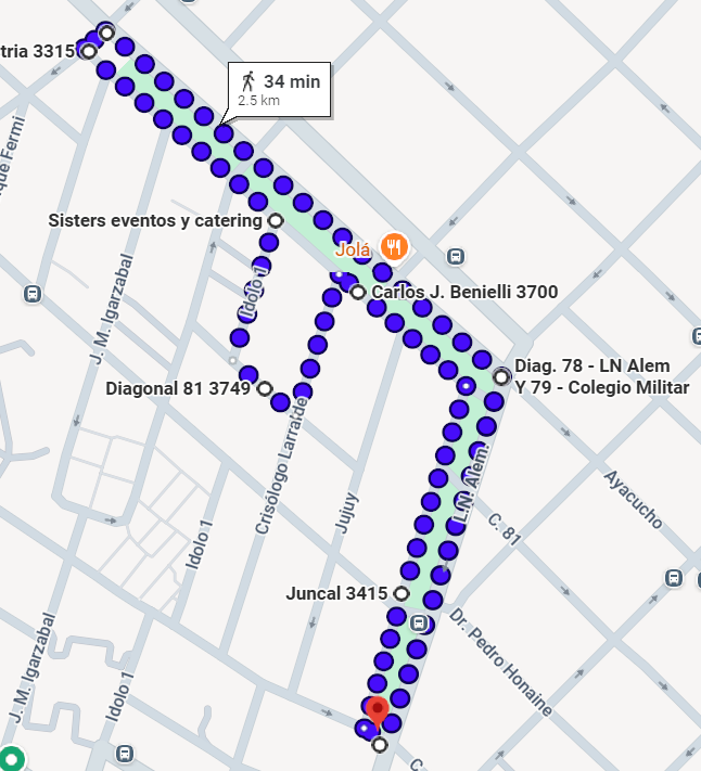 Mapa del recorrido de la carrera 2.0K